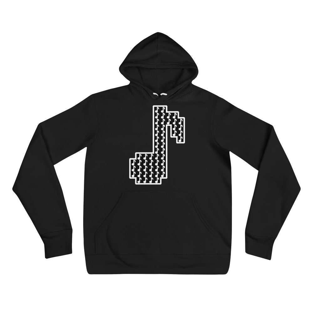 8bit note mosaic - Hoodie (B)