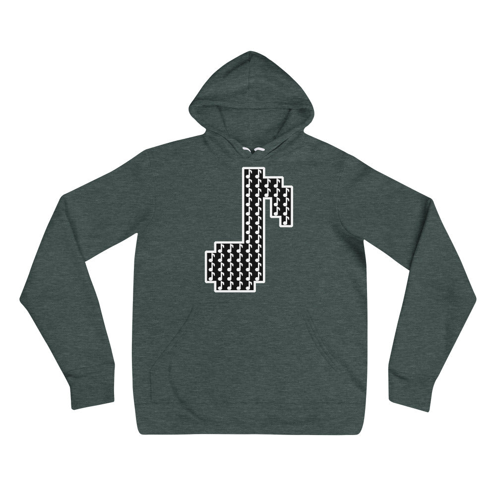 8bit note mosaic - Hoodie (B)