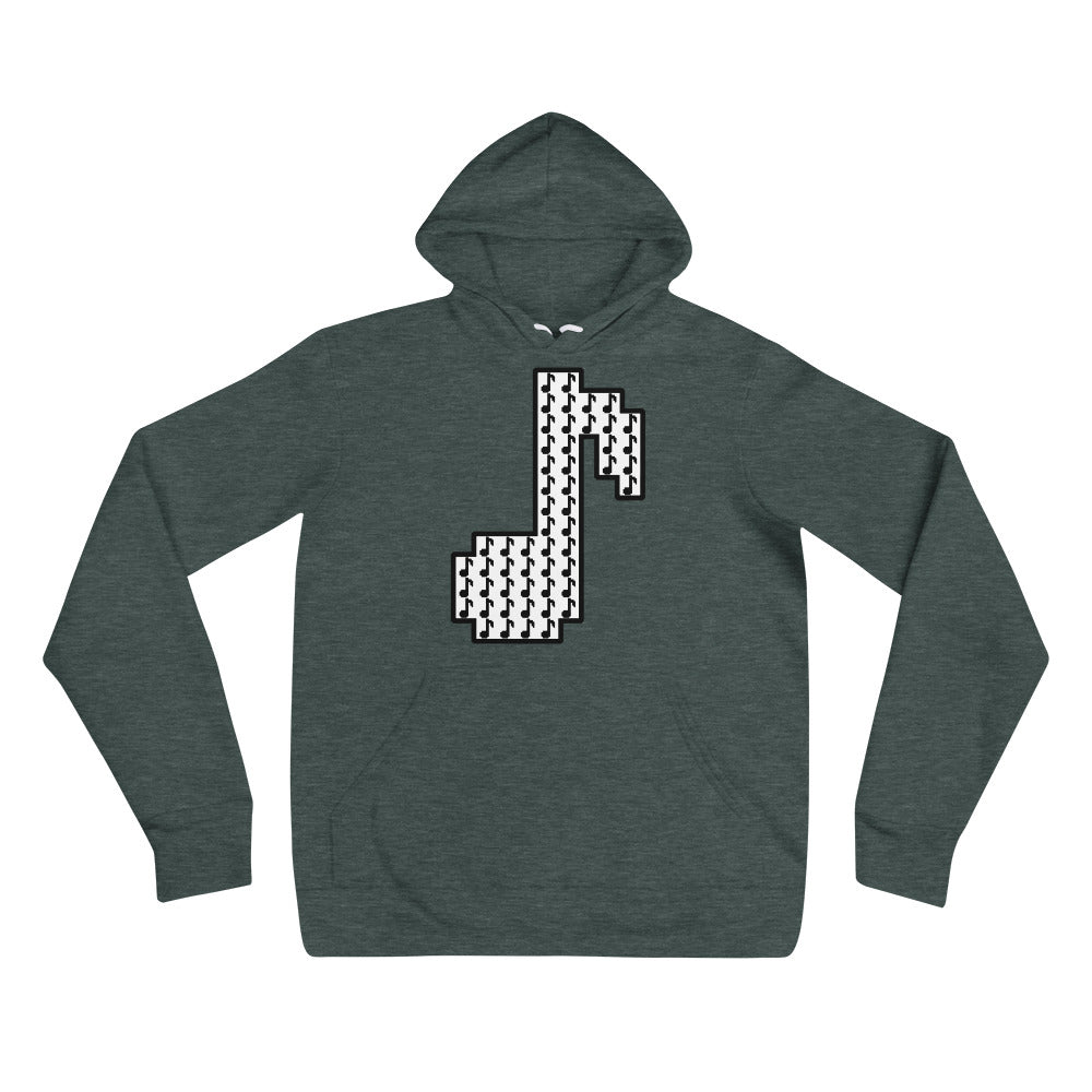 8bit note mosaic - Hoodie (W)