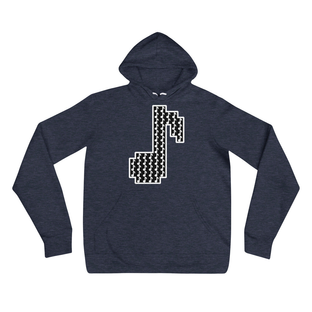 8bit note mosaic - Hoodie (B)