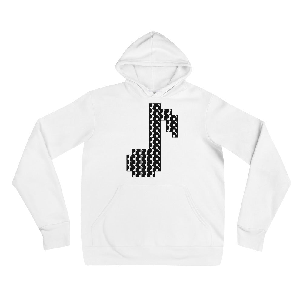 8bit note mosaic - Hoodie (B)