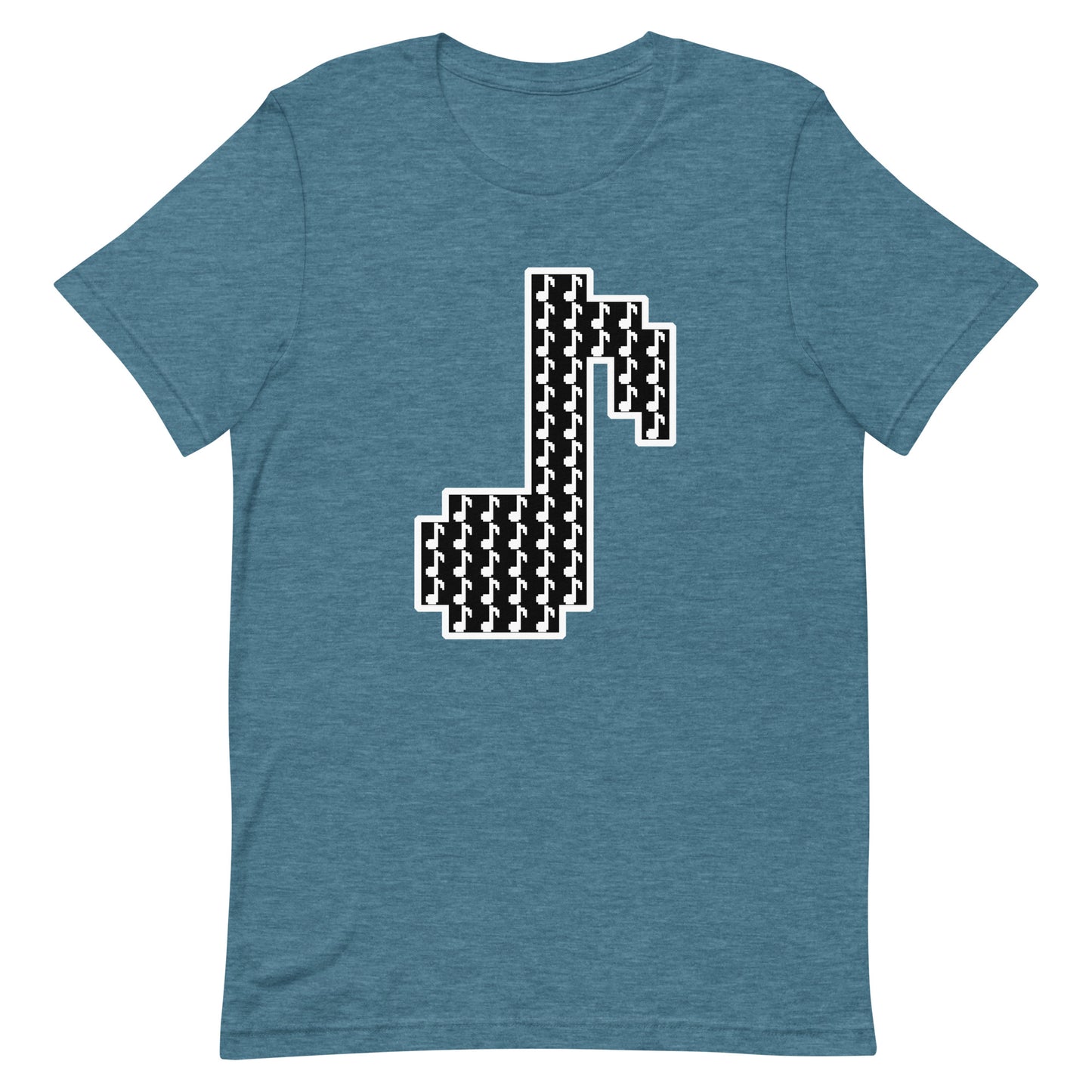 8bit note mosaic - T-Shirt (B) - Heathered, color blends