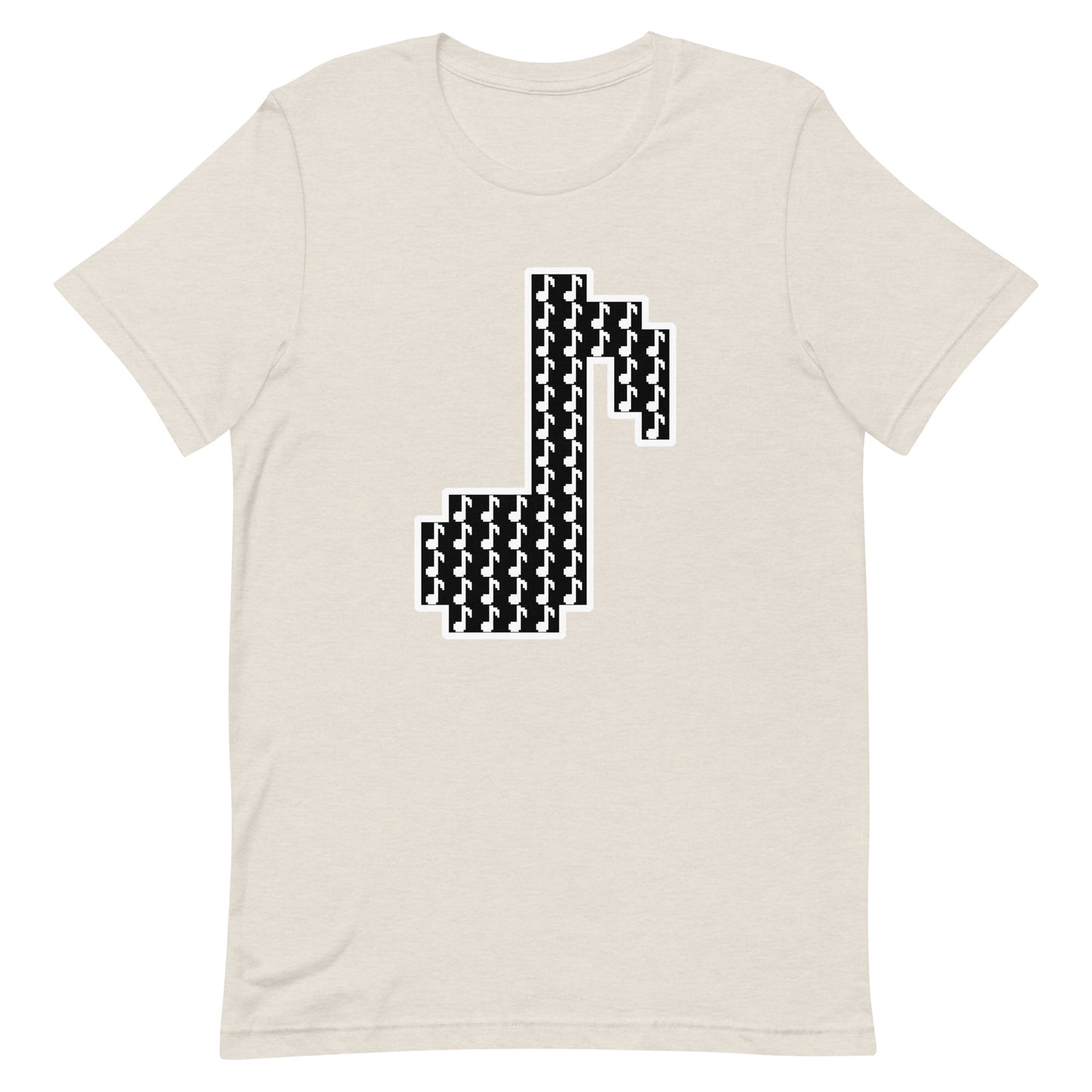 8bit note mosaic - T-Shirt (B) - Heathered, color blends