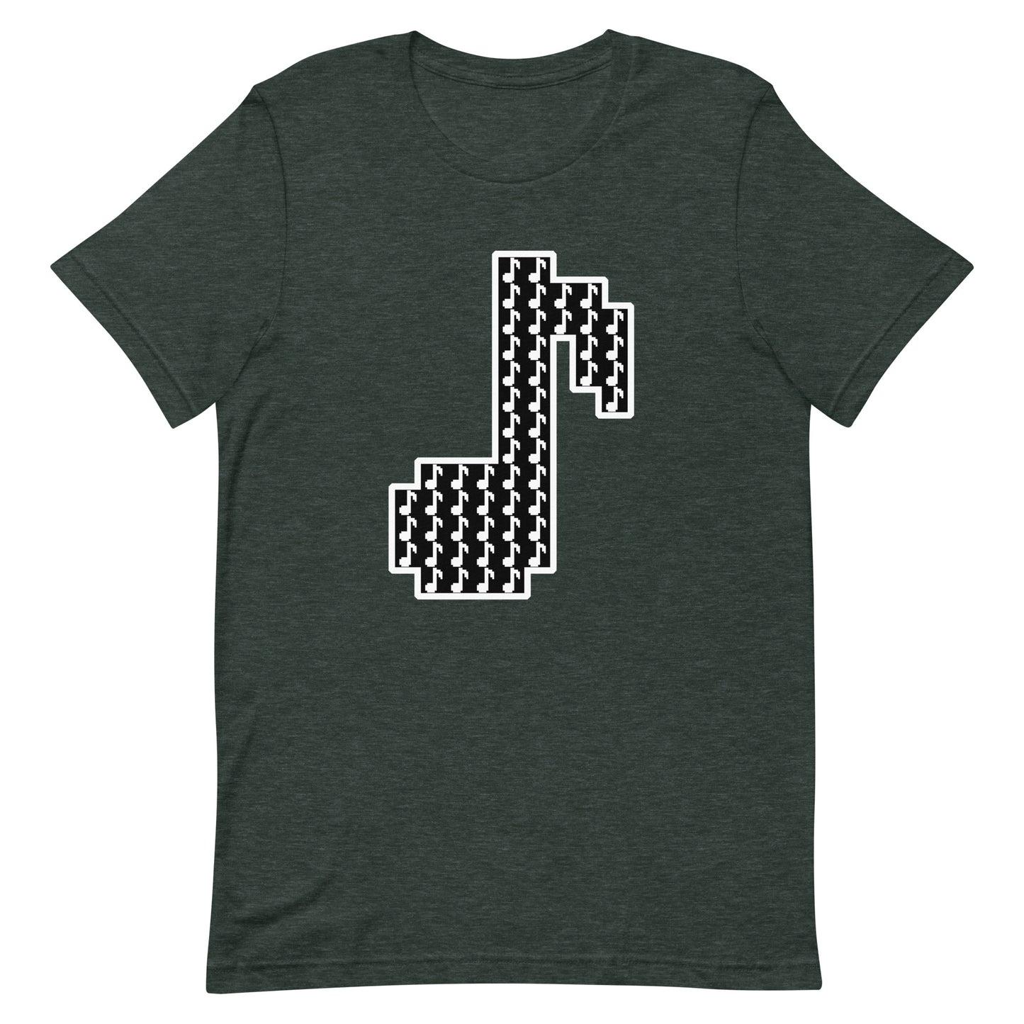 8bit note mosaic - T-Shirt (B) - Heathered, color blends