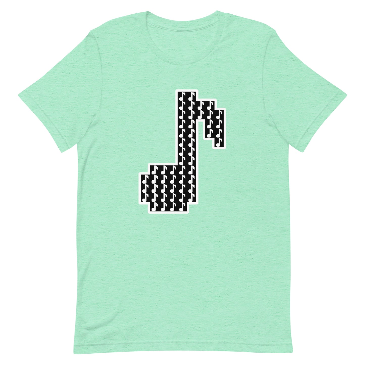 8bit note mosaic - T-Shirt (B) - Heathered, color blends