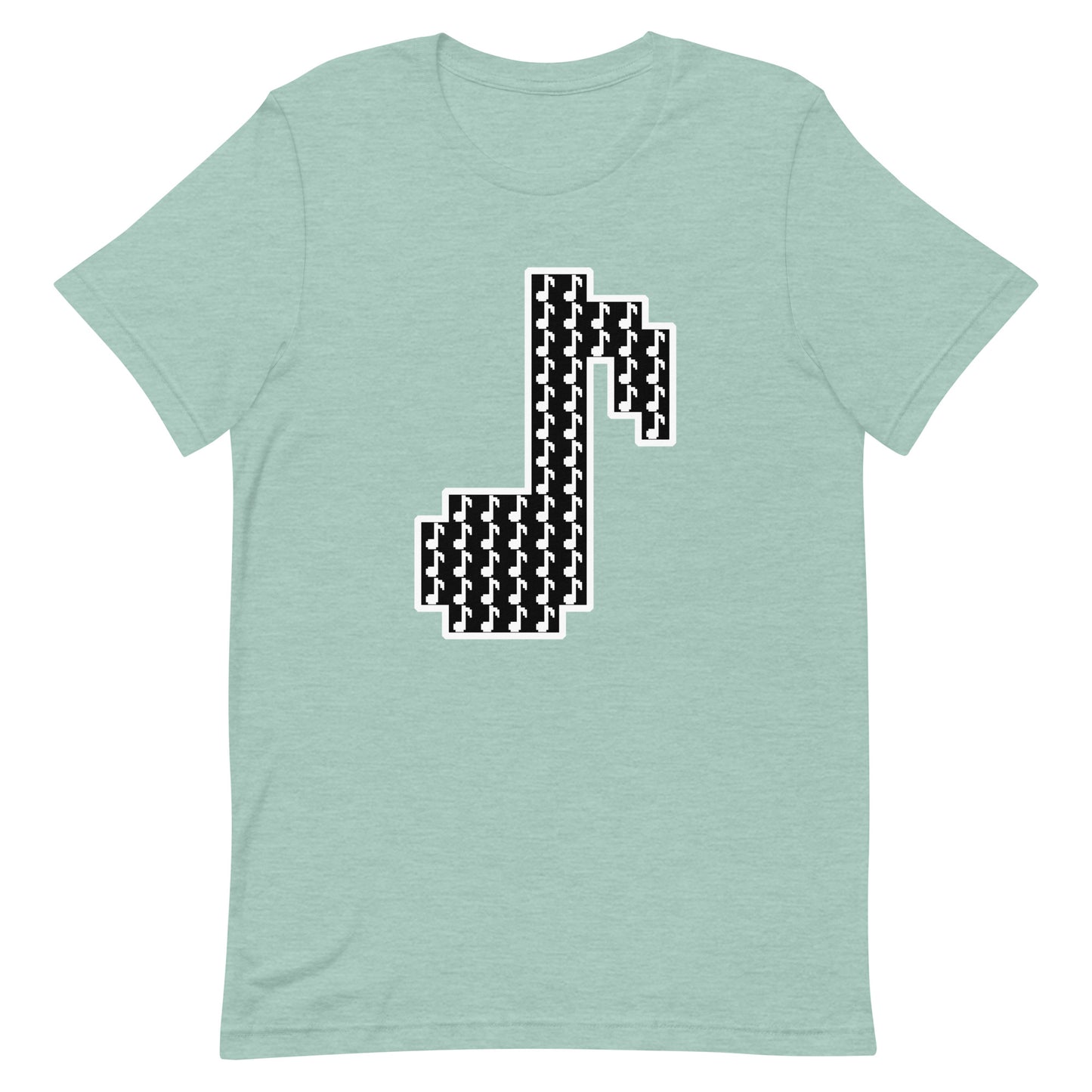 8bit note mosaic - T-Shirt (B) - Heathered, color blends