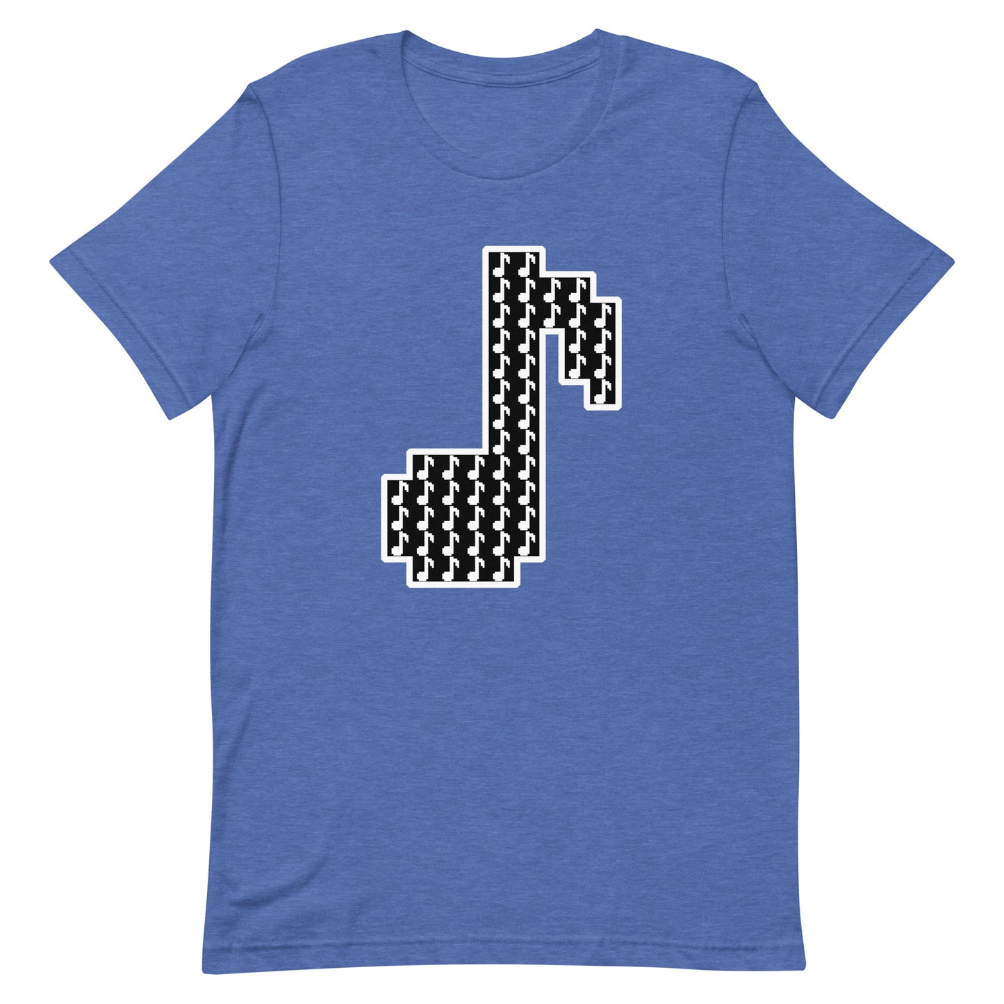 8bit note mosaic - T-Shirt (B) - Heathered, color blends