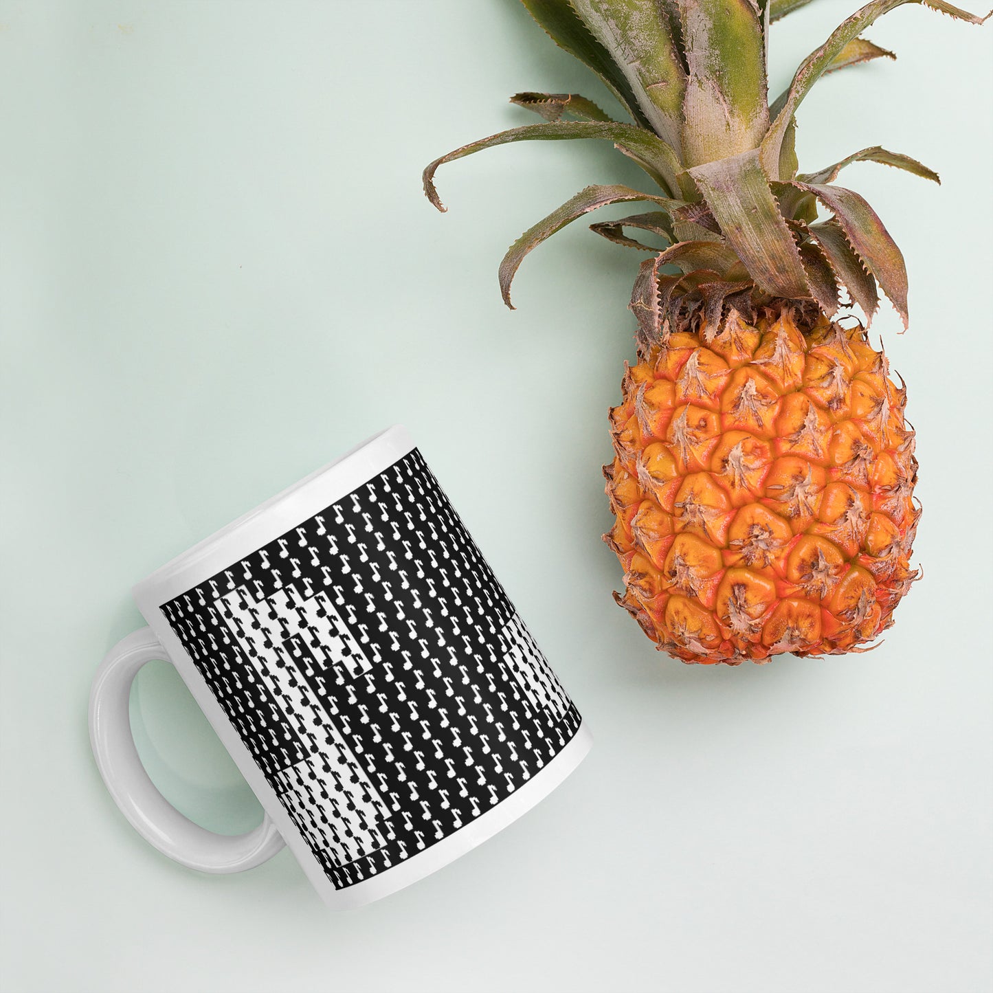 8bit Note Mosaic - Mug (W)