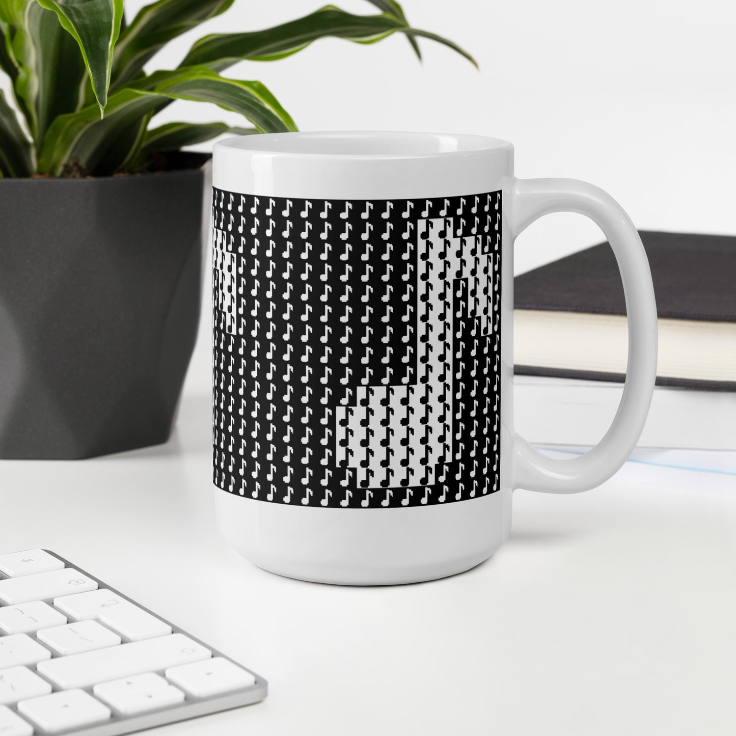 8bit Note Mosaic - Mug (W)