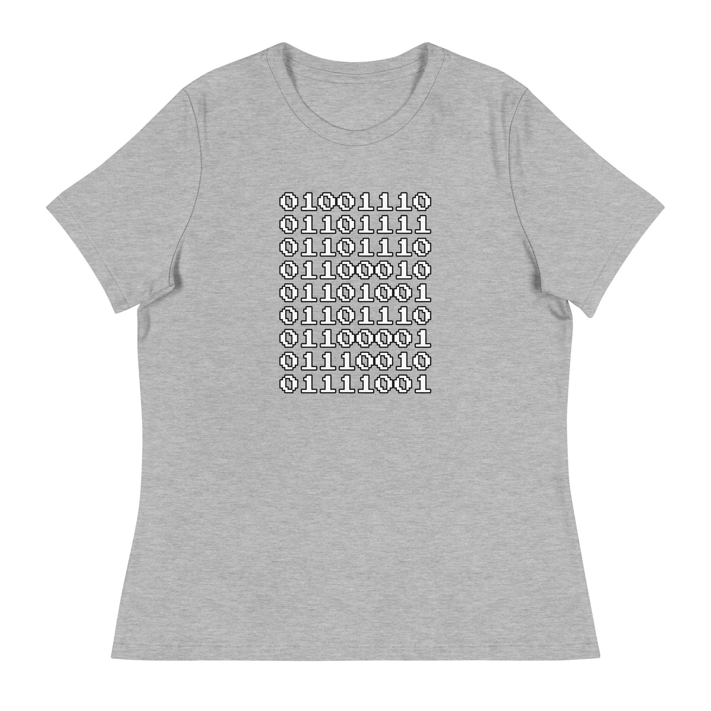 "Nonbinary" in binary - Contoured, Relaxed T-Shirt (W)