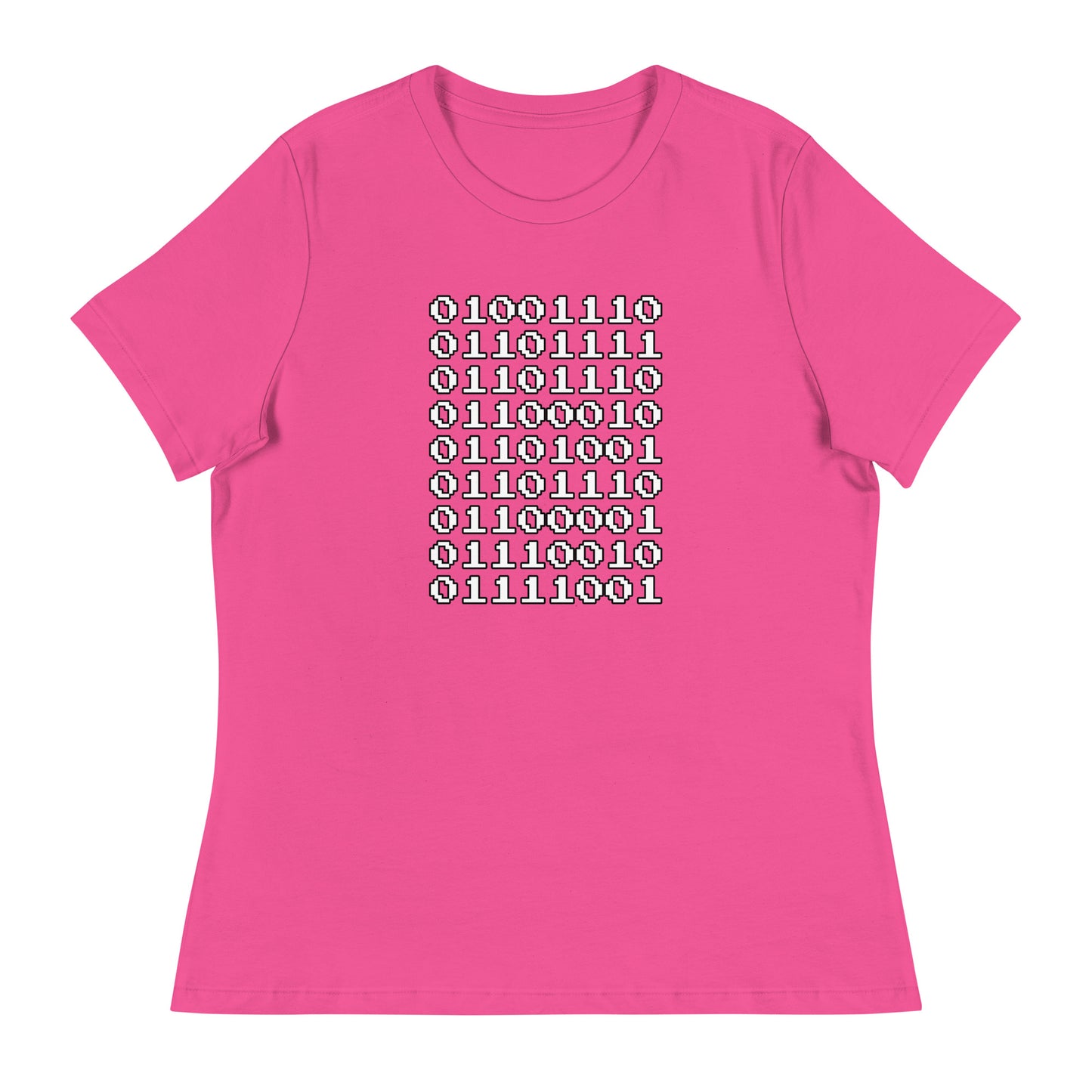 "Nonbinary" in binary - Contoured, Relaxed T-Shirt (W)