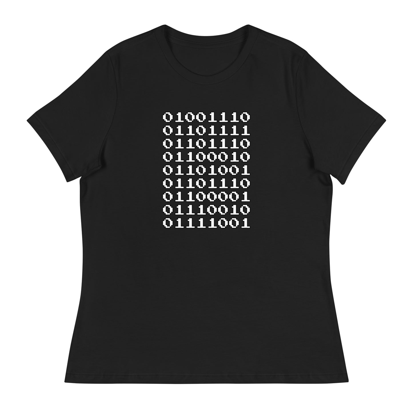 "Nonbinary" in binary - Contoured, Relaxed T-Shirt (W)