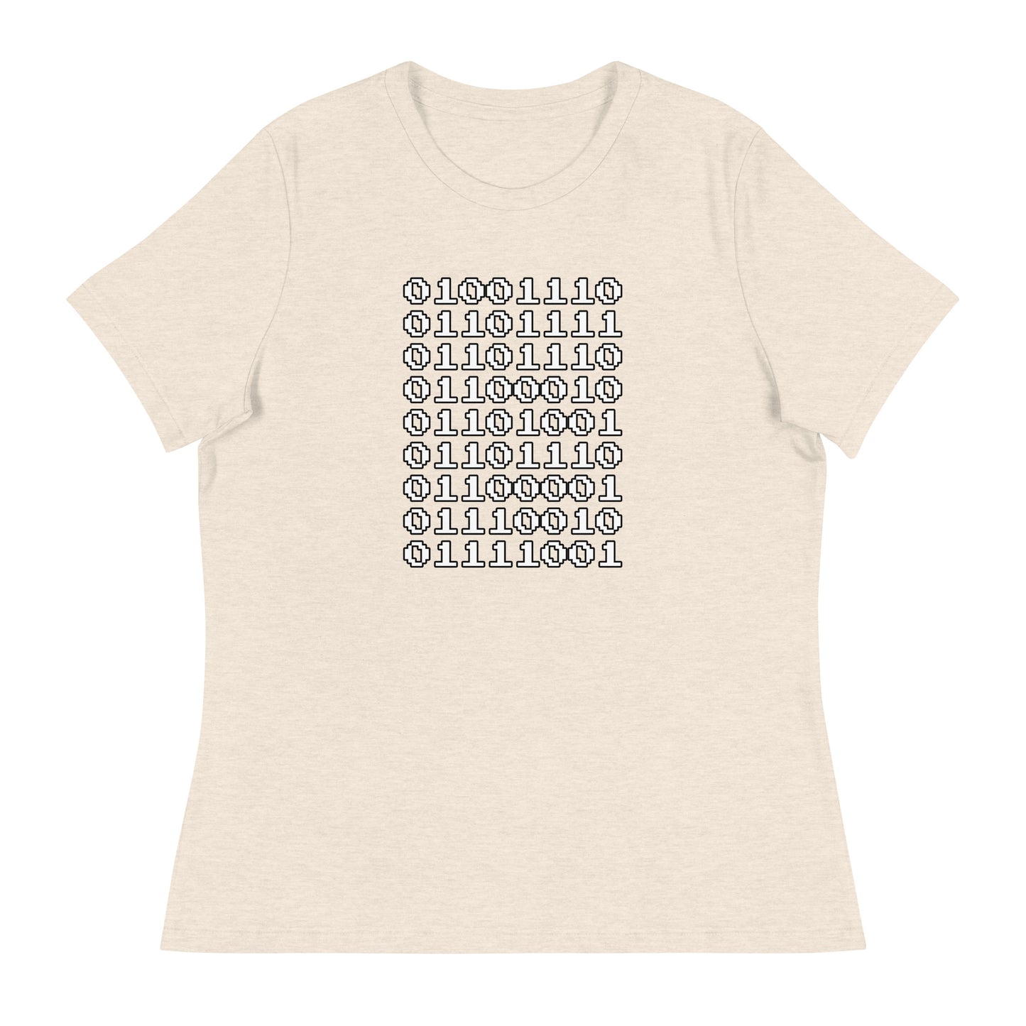 "Nonbinary" in binary - Contoured, Relaxed T-Shirt (W)