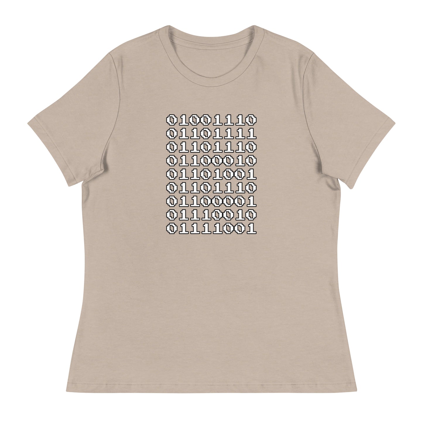 "Nonbinary" in binary - Contoured, Relaxed T-Shirt (W)