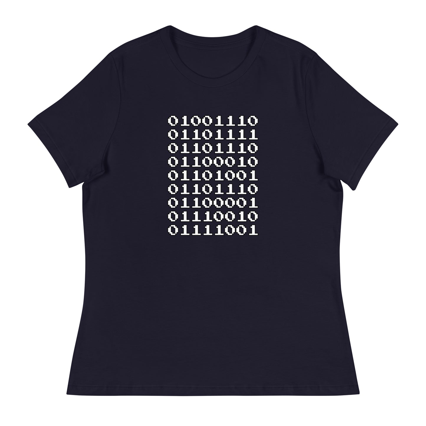 "Nonbinary" in binary - Contoured, Relaxed T-Shirt (W)