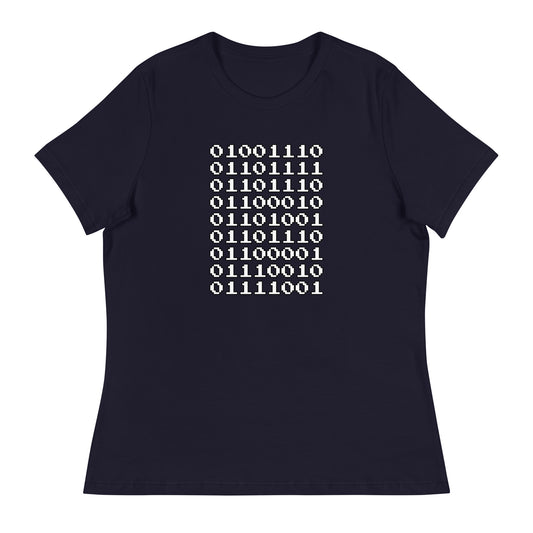 "Nonbinary" in binary - Contoured, Relaxed T-Shirt (W)