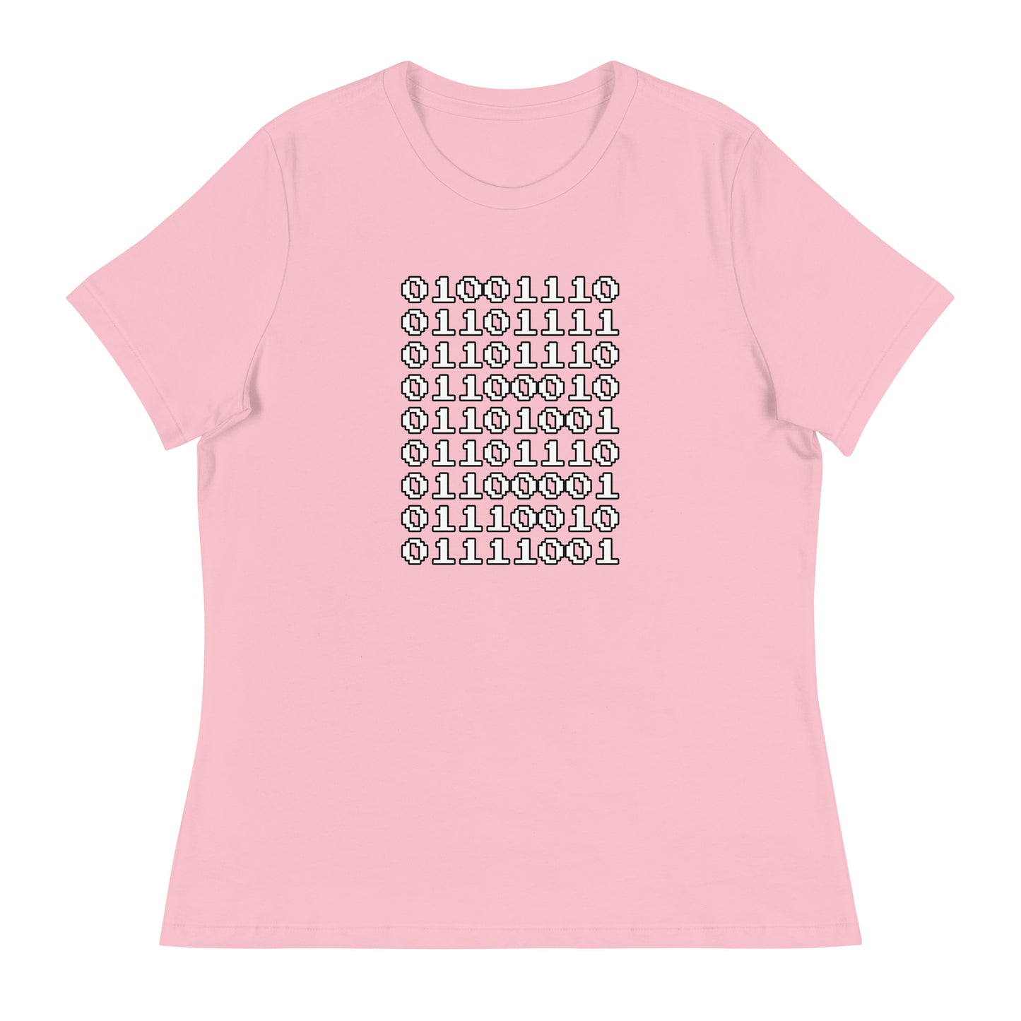 "Nonbinary" in binary - Contoured, Relaxed T-Shirt (W)